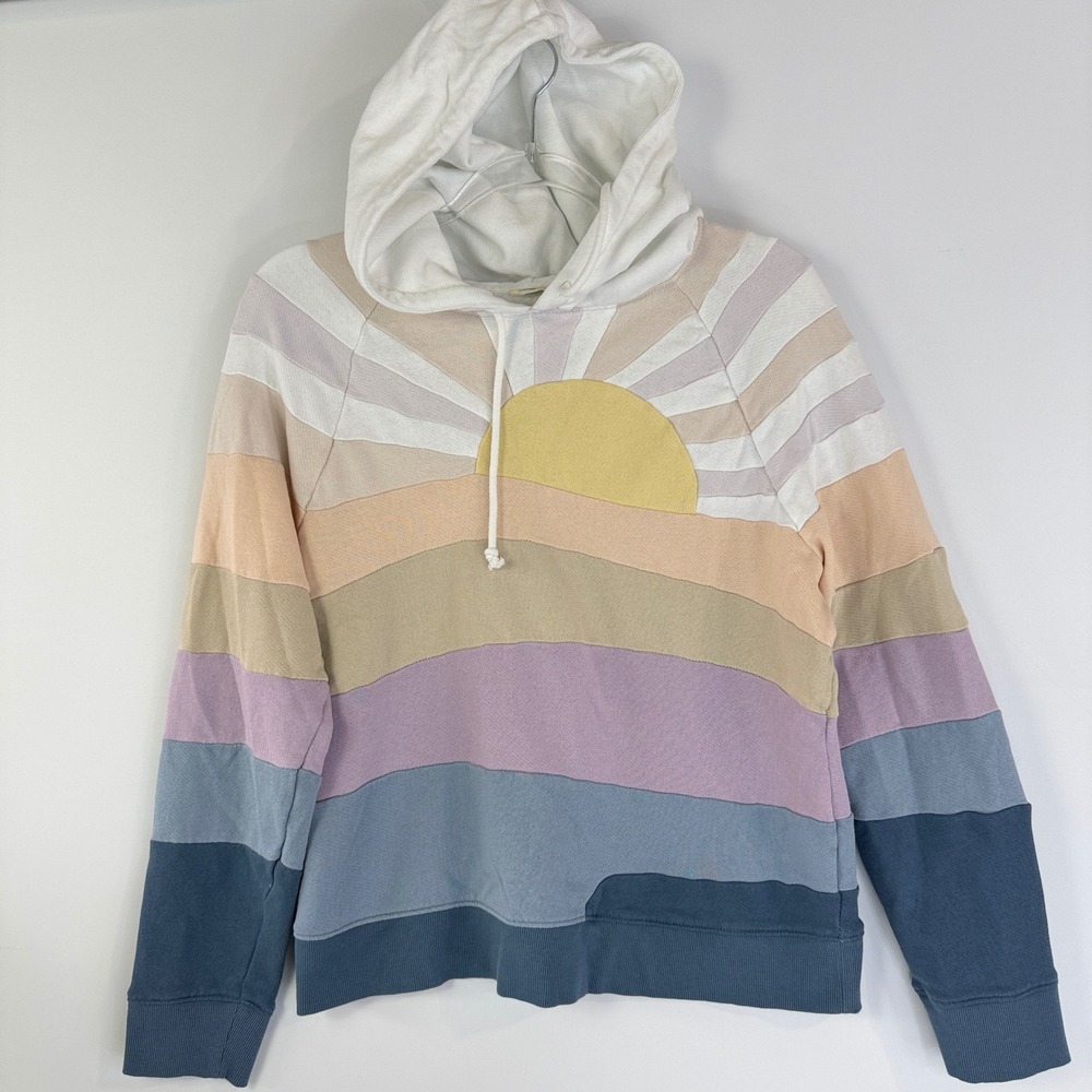 Faherty Sun & Sea Hoodie Womens Medium Multicolor Sunrise Organic WKS2336-CTY